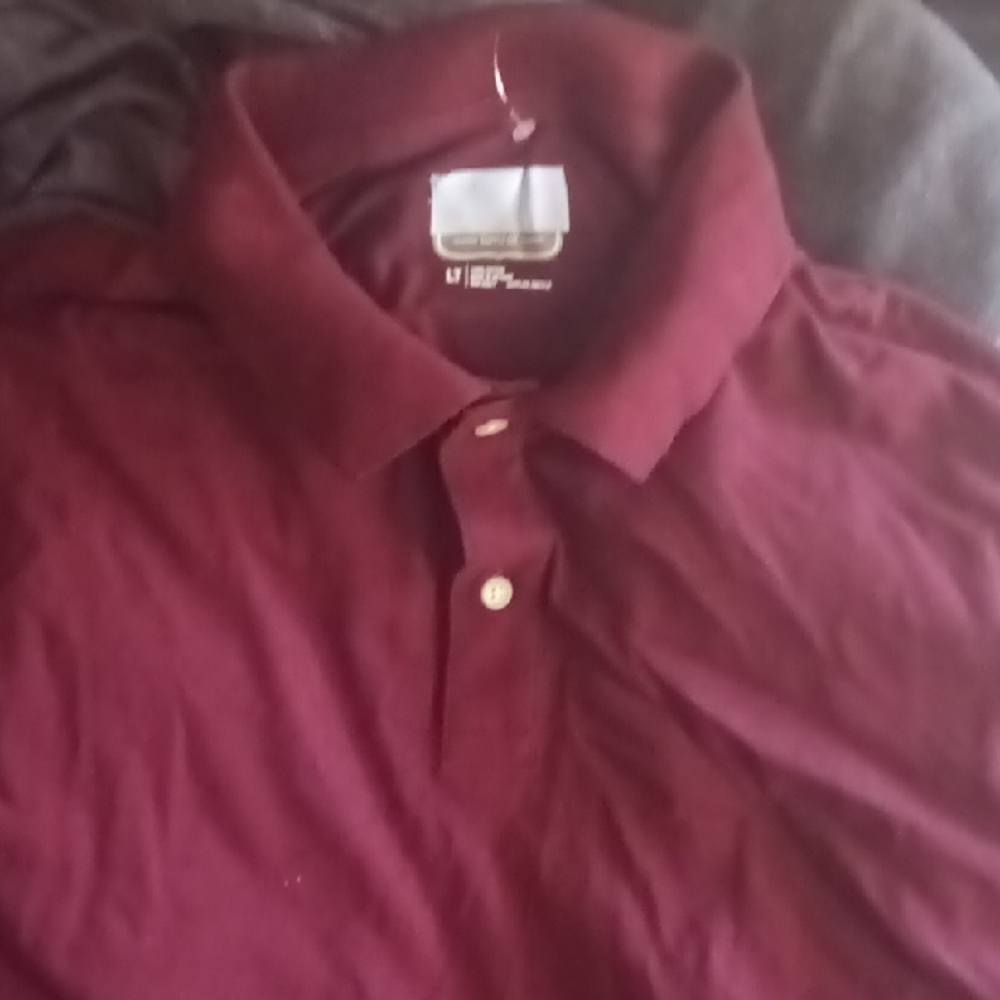 mens nwt the foundry supply co burgundy long sleeve polo shirt